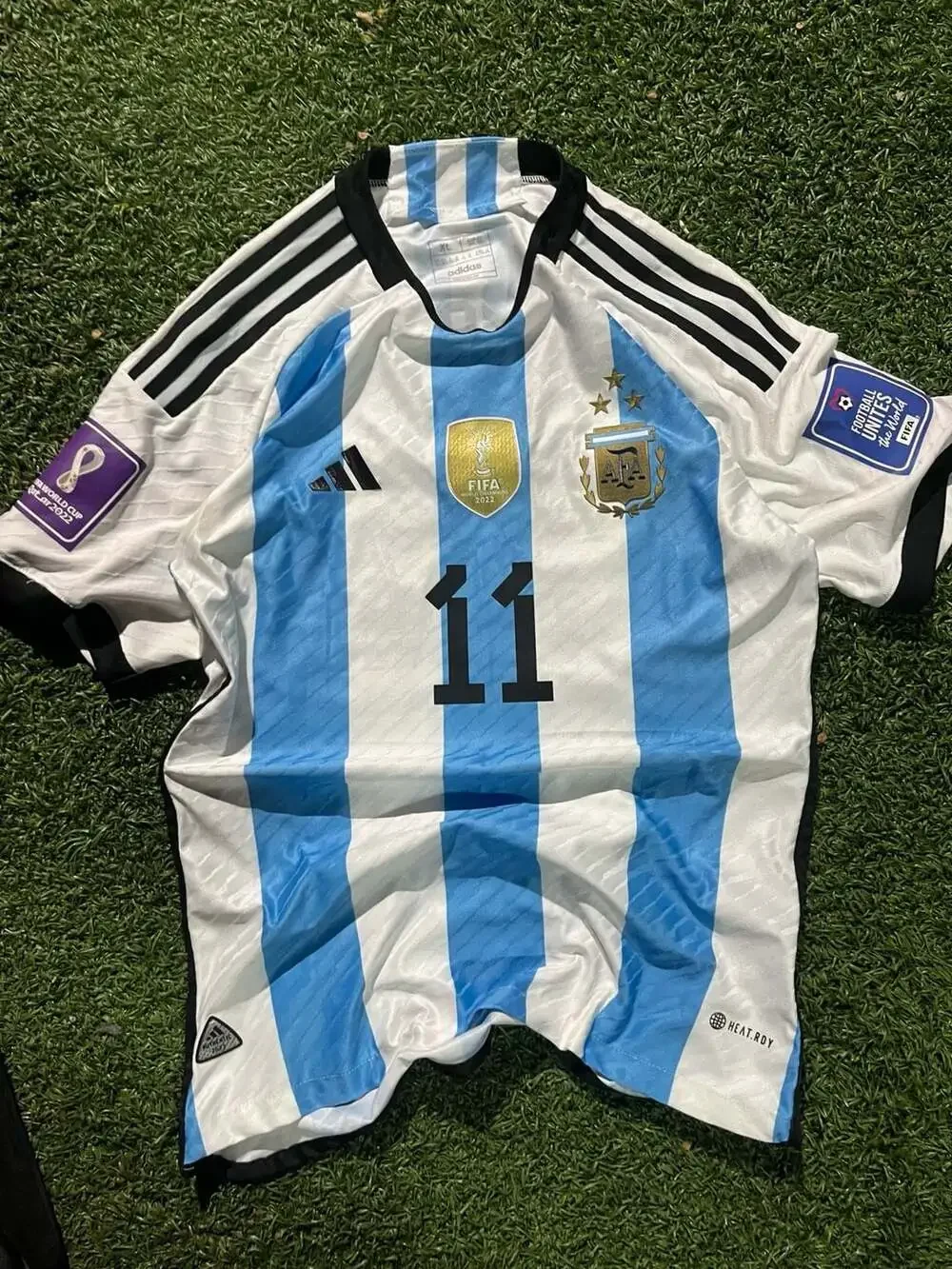 Adidas Argentina 2022 World Cup Home Authentic Player Version Jersey #11 Di Mari